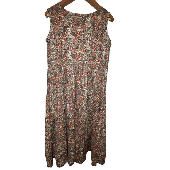Autumn Leaves Whimsigoth Floral Maxi Dress Cottagecore Nature Granola Hippie XL - Picture 3 of 7